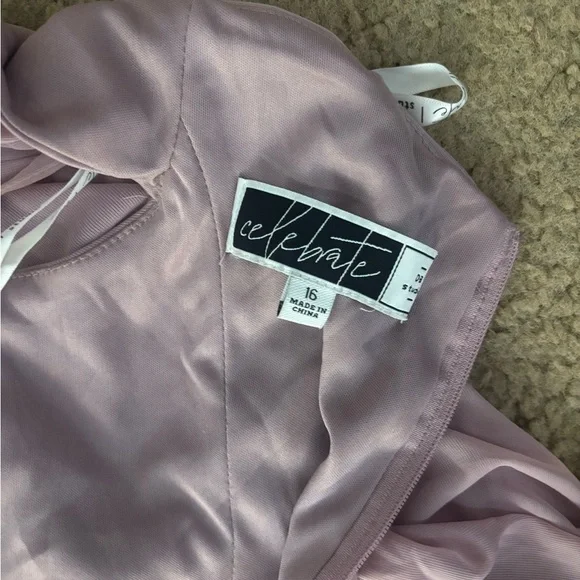 David's Bridal One Shoulder Mauve Dress - Picture 4 of 6